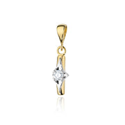 Pandantiv Aur 14 K cu Diamant 0.10 ct - Galben