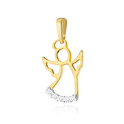 Pandantiv Ingeras Aur 14K cu Diamante 0.07 ct - Galben