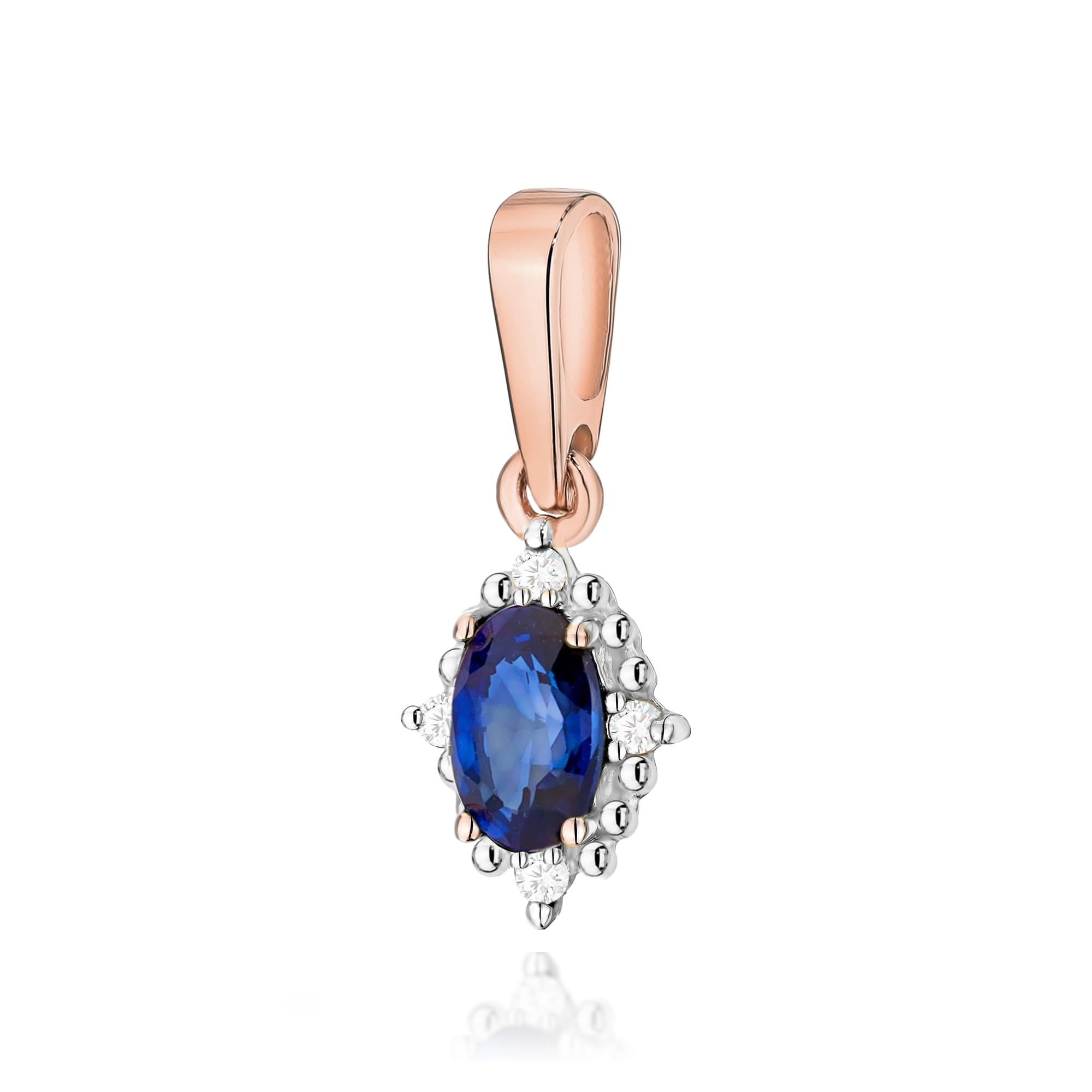 Pandantiv Aur 14K cu Safir 0.30 ct si Diamante