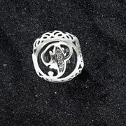 Talisman Argint 925 rodiat cu litera P si zirconiu- Simulated Diamond