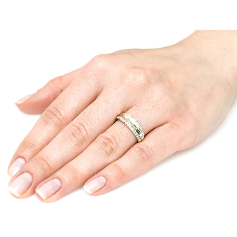 Inel Aur 8K Cu Zirconii - Design Modern