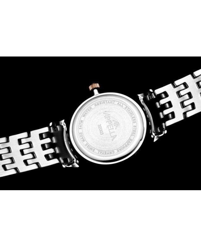 Ceas Appella, L32003.R197DQ, 31 mm, silver - rose gold, cadran cu diamante (1 piatră)