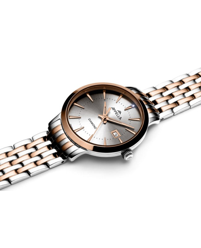 Ceas Appella, L32003.R197DQ, 31 mm, silver - rose gold, cadran cu diamante (1 piatră)