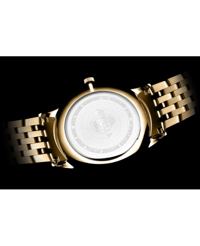 Ceas Appella, L12003.1191DQ, 40 mm, gold, cadran cu diamante (1 piatră)