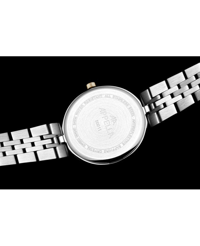 Ceas Appella, L50011.2161DQ, 31 mm, silver - gold, cadran cu diamante (3 pietre)