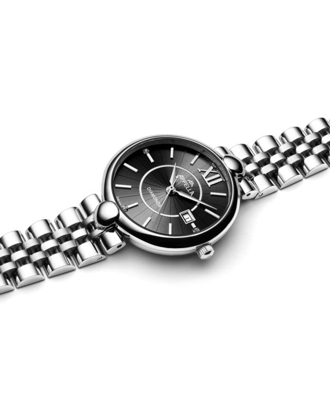 Ceas Appella, L50011.5166DQ, 31 mm, silver, cadran cu diamante (3 pietre)