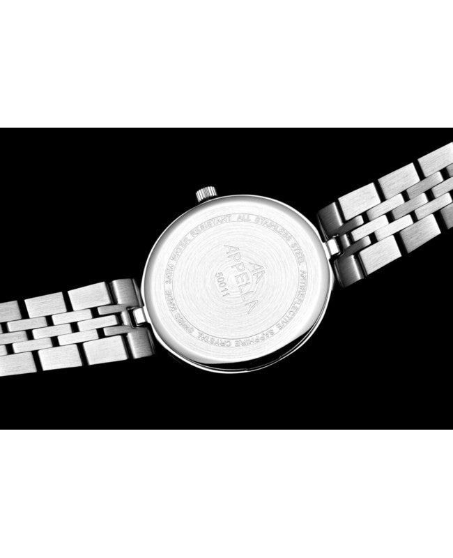 Ceas Appella, L50011.5166DQ, 31 mm, silver, cadran cu diamante (3 pietre)