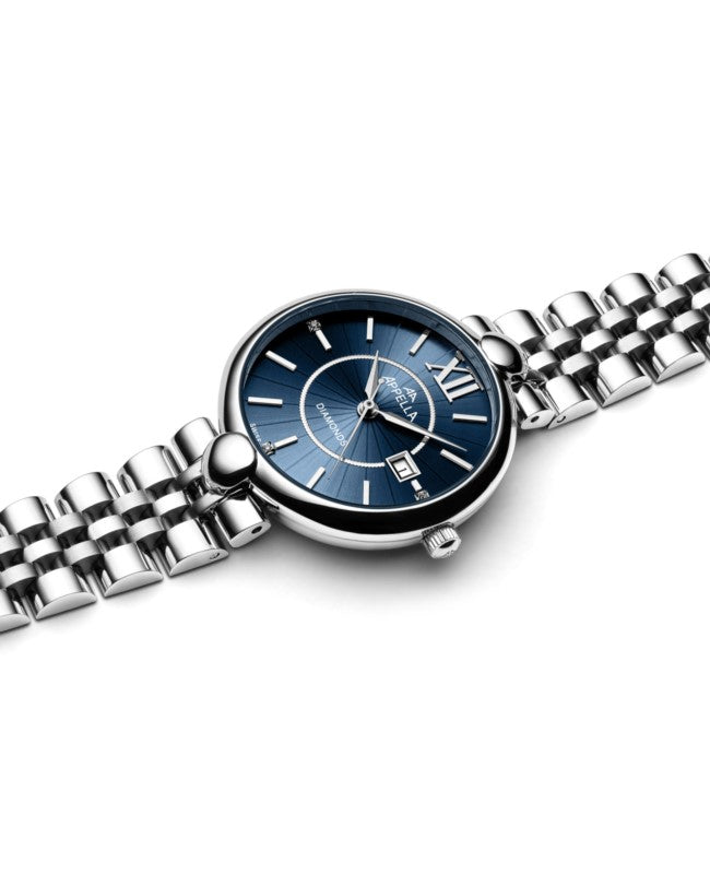 Ceas Appella, L50011.5165DQ, 31 mm, silver, cadran cu diamante (3 pietre)