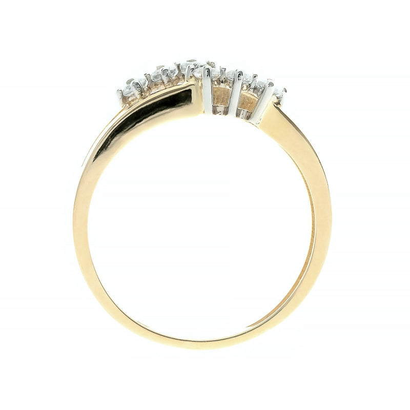 Inel Aur 8K Cu Zirconii - Design Modern