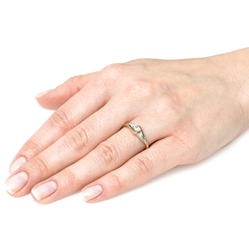Inel Aur 8K cu Zirconii - Eleganță Subliniată