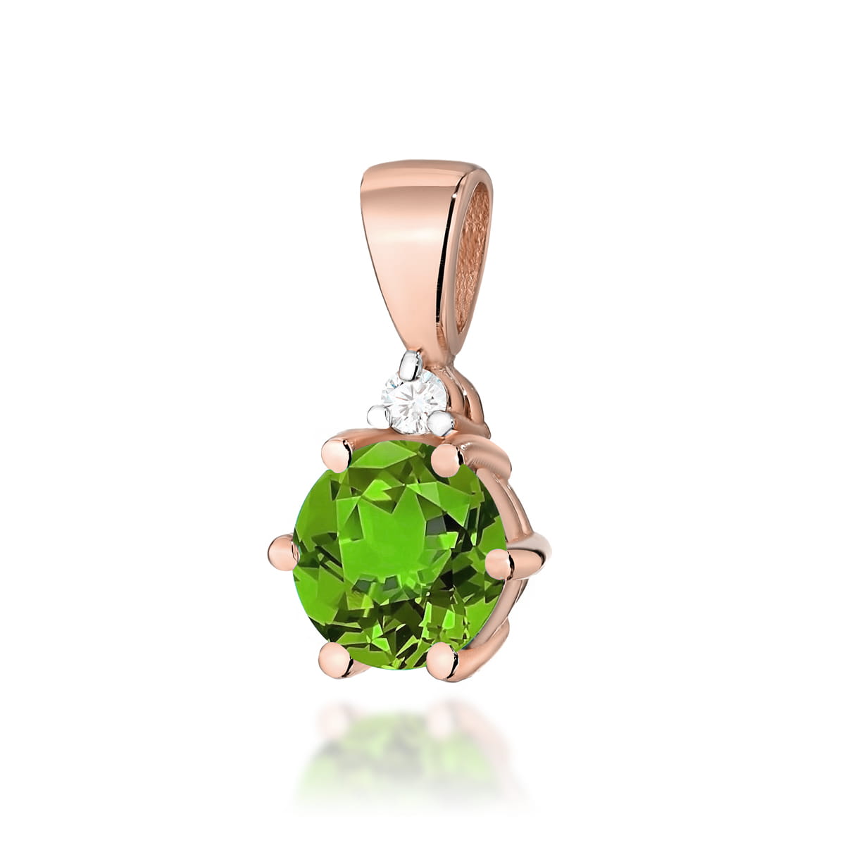 Pandantiv Aur 14K cu Peridot 0.50 ct