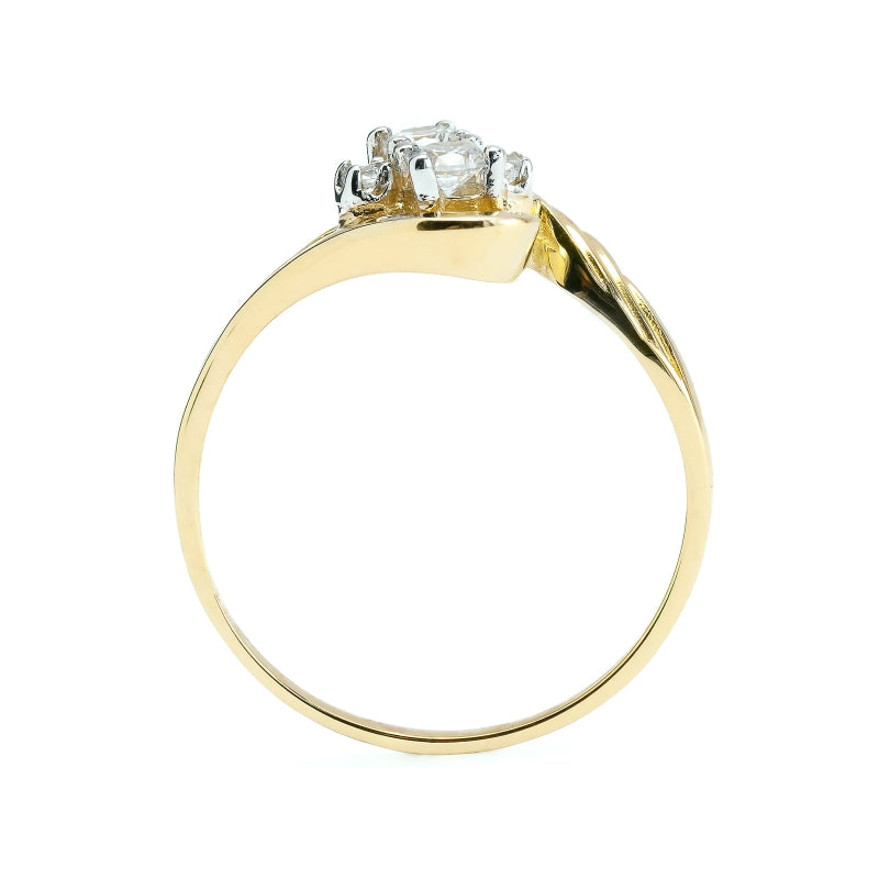 Inel Aur 8K cu Zirconii - Design Elegant