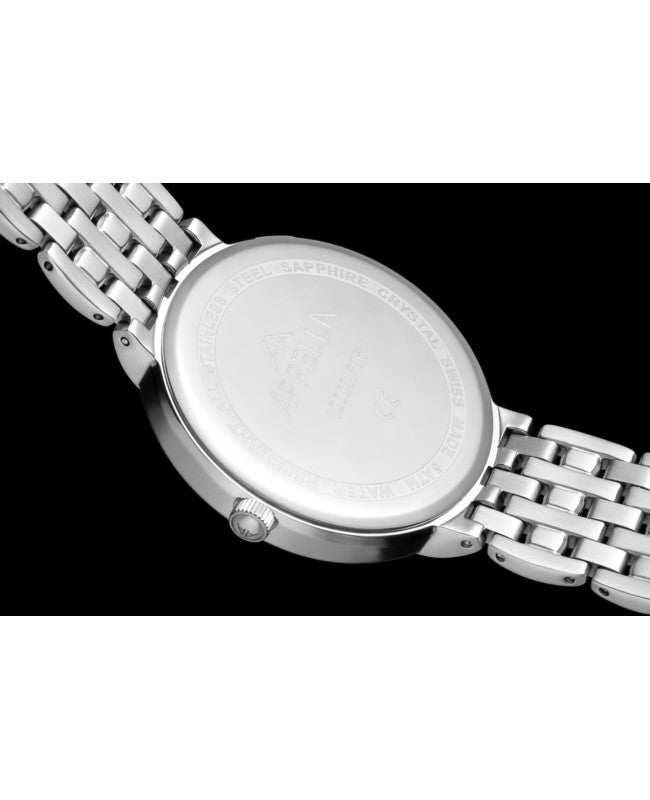 Ceas Appella, L12000.5114DQ, 40 mm, silver, cadran cu diamante (3 pietre)