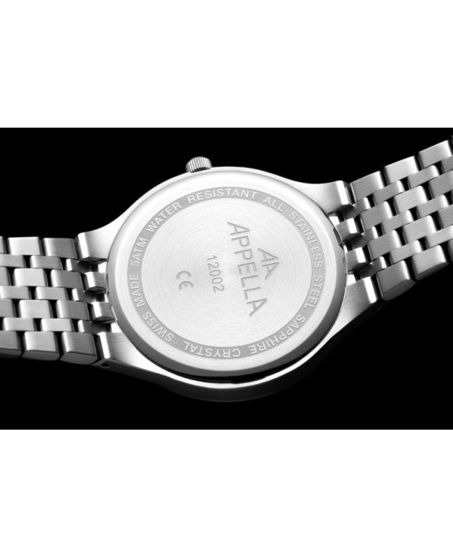 Ceas Appella, L12002.2133DQ, 41 mm, silver - gold, cadran cu diamante (1 piatră)