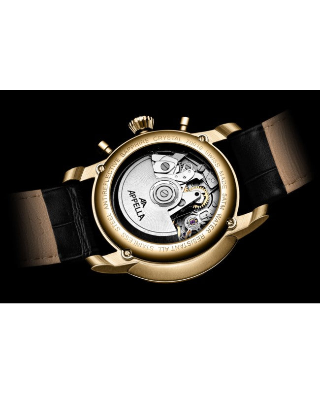 Ceas Appella, L70010.1233ACH, 42,5 mm, gold, capac spate cu sticlă de safir antireflex