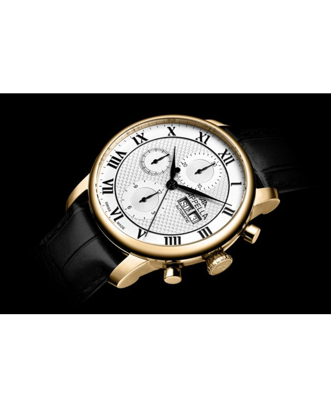 Ceas Appella, L70010.1233ACH, 42,5 mm, gold, capac spate cu sticlă de safir antireflex