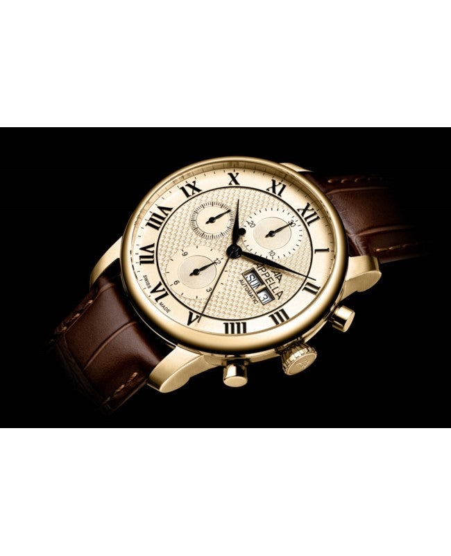 Ceas Appella, L70010.1B31ACH, 42,5 mm, gold, capac spate cu sticlă de safir antireflex