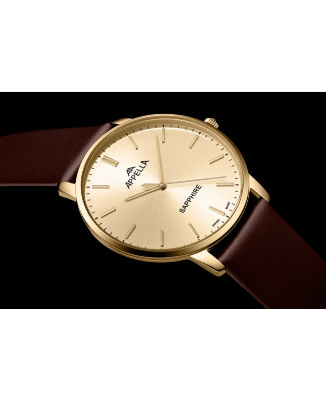 Ceas Appella, L70012.1B11Q, 41 mm, gold