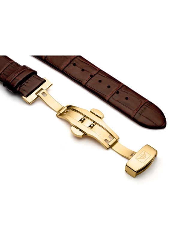 Ceas Appella, L90.1B63SM, 41 mm, gold, capac spate cu sticlă de safir antireflex