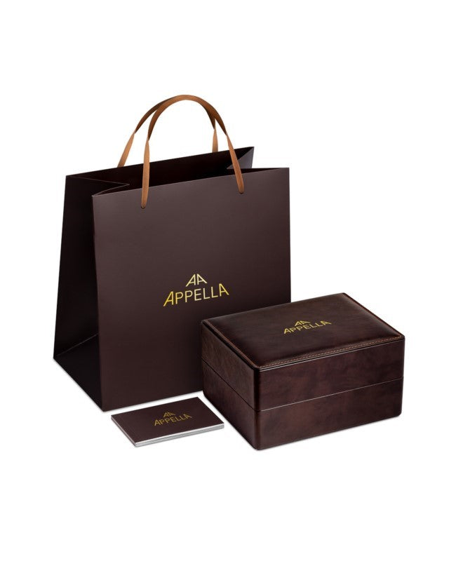 Ceas Appella, L90.1B63SM, 41 mm, gold, capac spate cu sticlă de safir antireflex