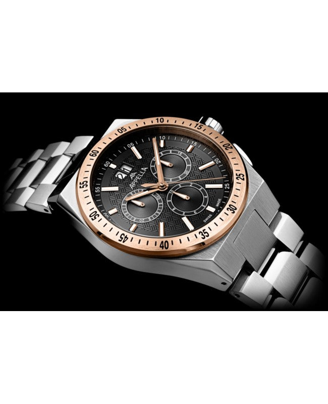 Ceas Appella, L70015.R116CH, 41 mm, silver - rose gold