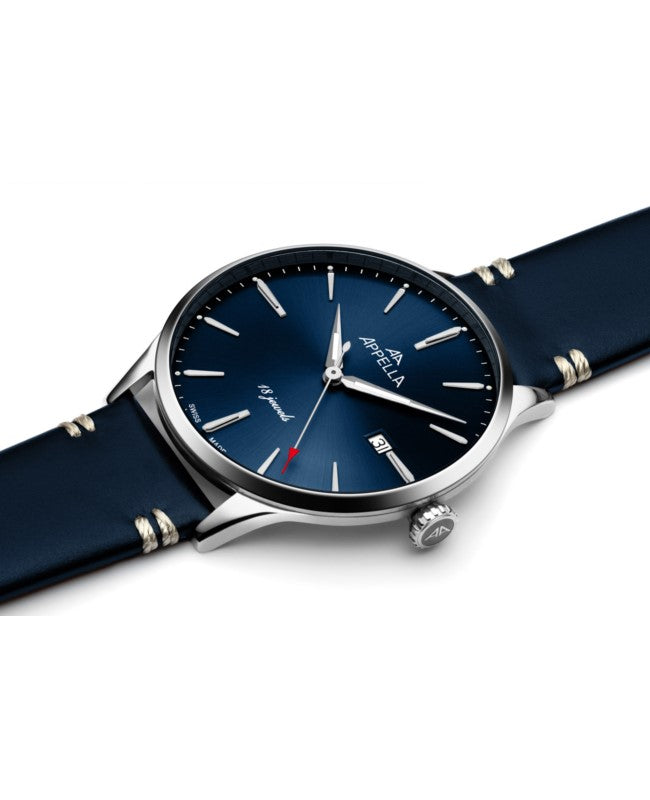 Ceas Appella, L90.5215M, 41 mm, silver, capac spate cu sticlă de safir