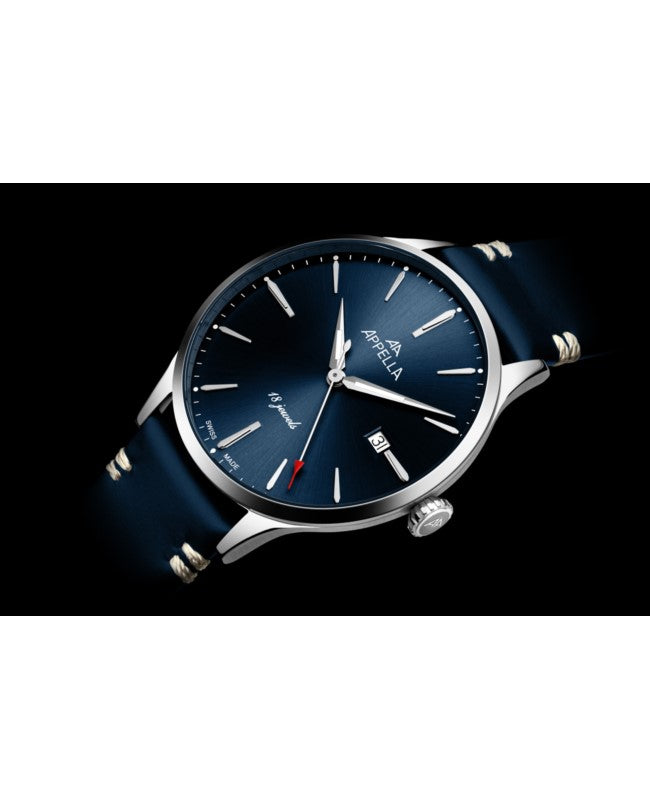 Ceas Appella, L90.5215M, 41 mm, silver, capac spate cu sticlă de safir