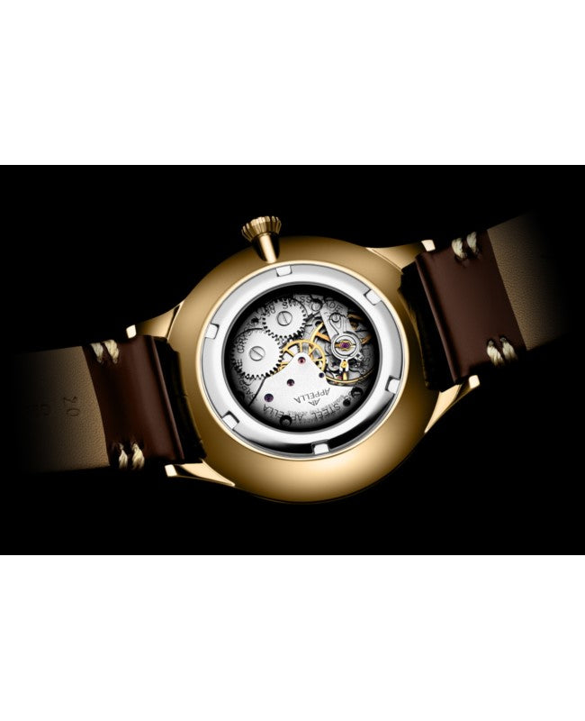 Ceas Appella, L90.1211M, 41 mm, gold, capac spate cu sticlă de safir