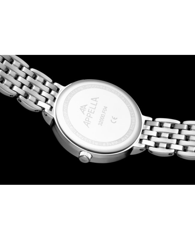 Ceas Appella, L32000.5114DQ, 31 mm, silver, cadran cu diamante (3 pietre)