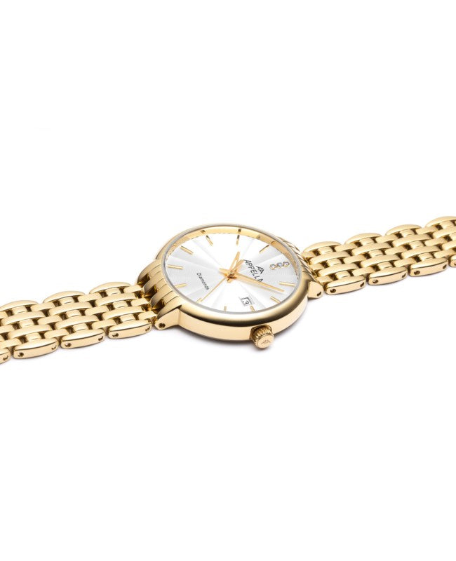 Ceas Appella, L32000.1113DQ, 31 mm, gold, cadran cu diamante (3 pietre)