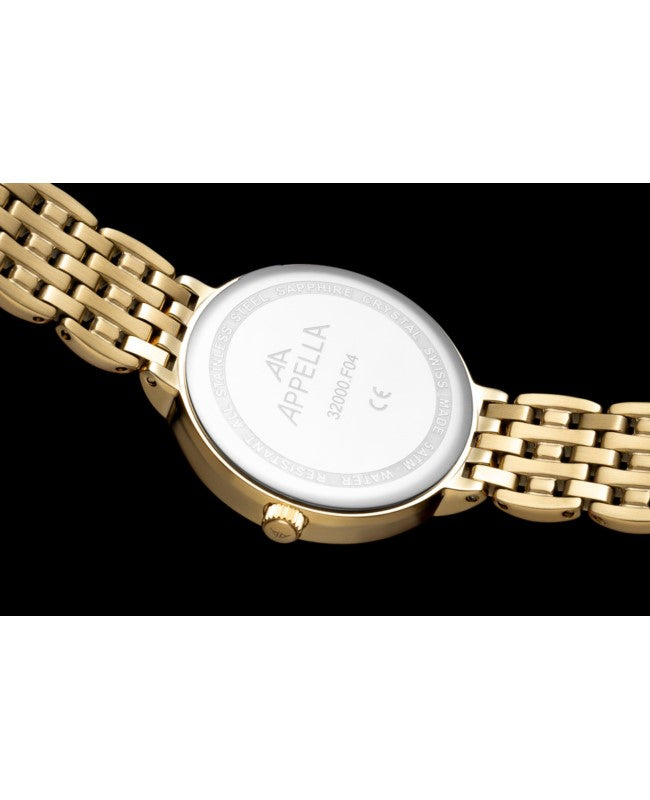 Ceas Appella, L32000.1113DQ, 31 mm, gold, cadran cu diamante (3 pietre)