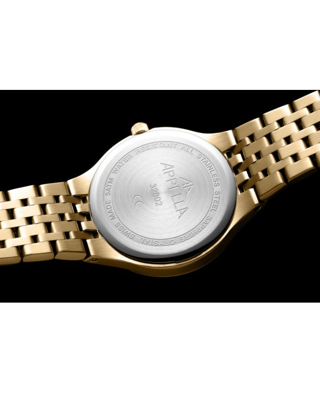 Ceas Appella, L32002.1133DQ, 30 mm, gold, cadran cu diamante (1 piatră)