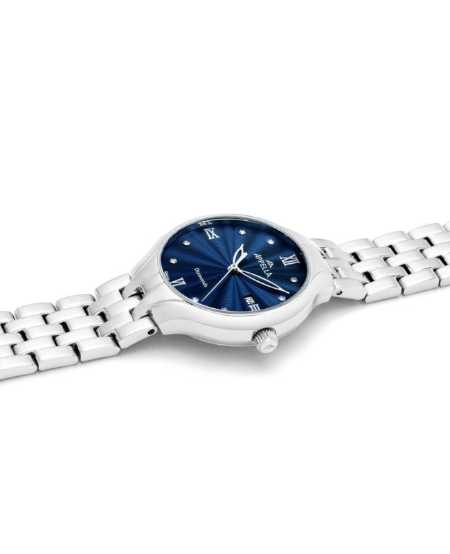 Ceas Appella, L50000.5185DQ, 30 mm, silver, cadran cu diamante (8 pietre)