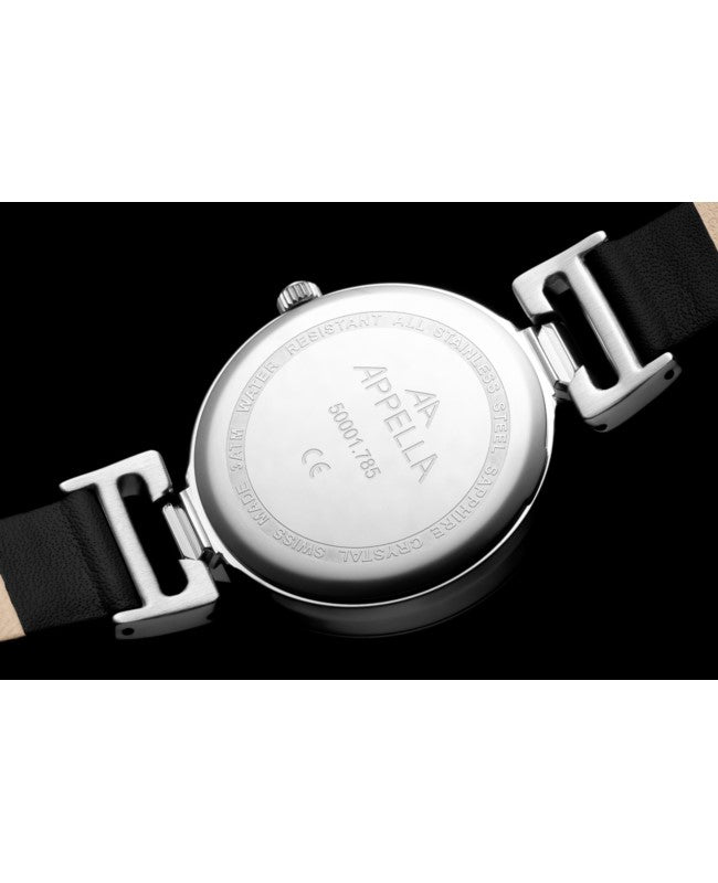 Ceas Appella, L50001.5285DQ, 32 mm, silver, cadran cu diamante (8 pietre)