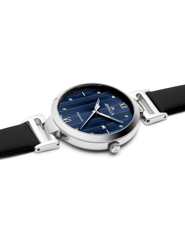 Ceas Appella, L50001.5285DQ, 32 mm, silver, cadran cu diamante (8 pietre)