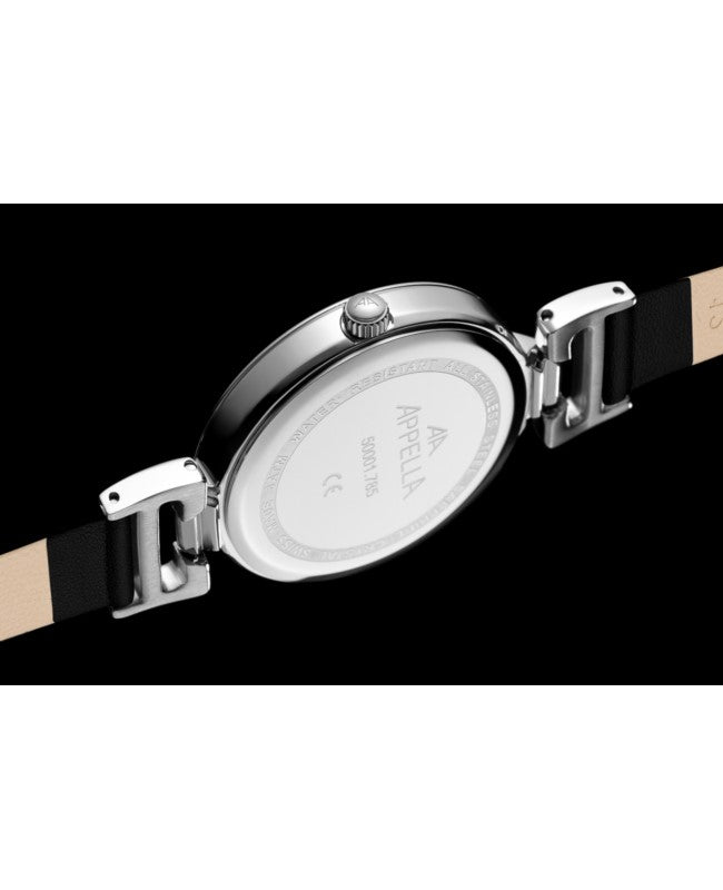 Ceas Appella, L50001.5285DQ, 32 mm, silver, cadran cu diamante (8 pietre)