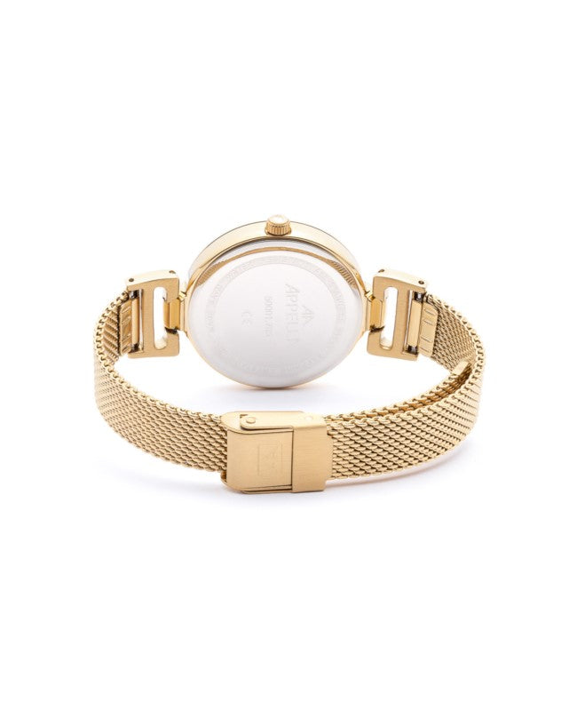 Ceas Appella, L50001.1187DQ, 32 mm, gold, cadran cu diamante (8 pietre)