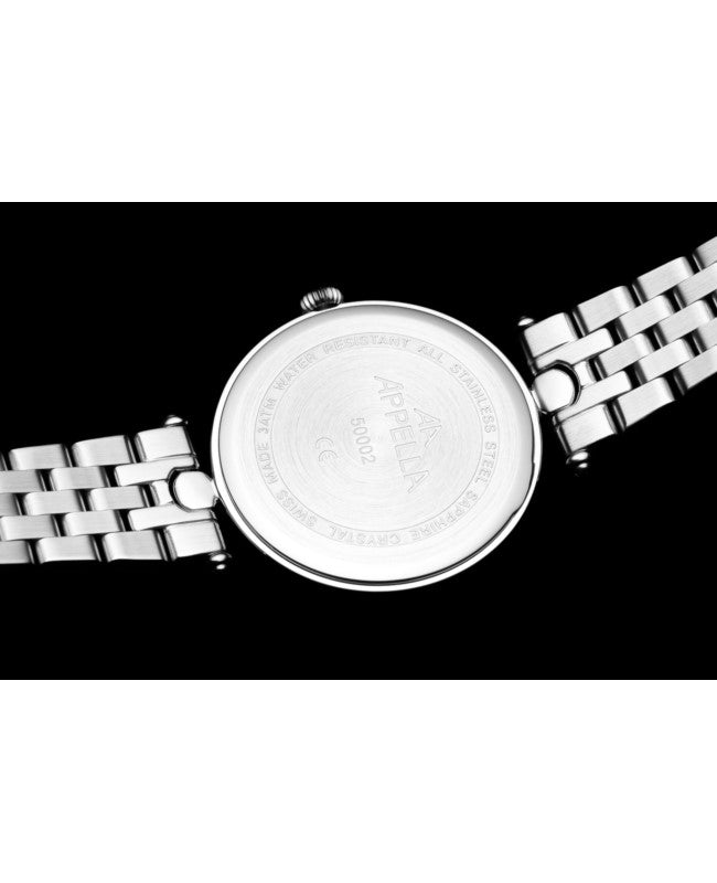 Ceas Appella, L50002.5145DQ, 31 mm, silver, cadran cu diamante (12 pietre)
