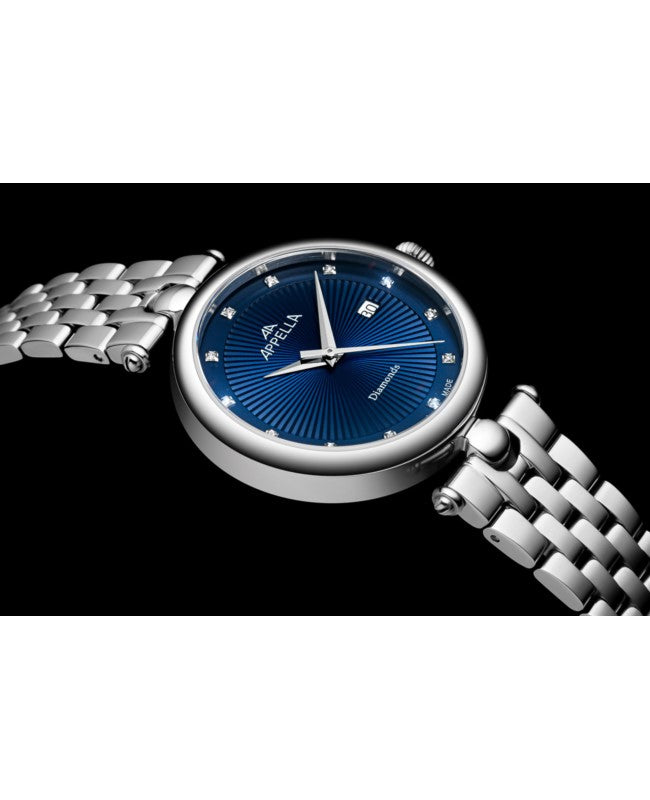 Ceas Appella, L50002.5145DQ, 31 mm, silver, cadran cu diamante (12 pietre)
