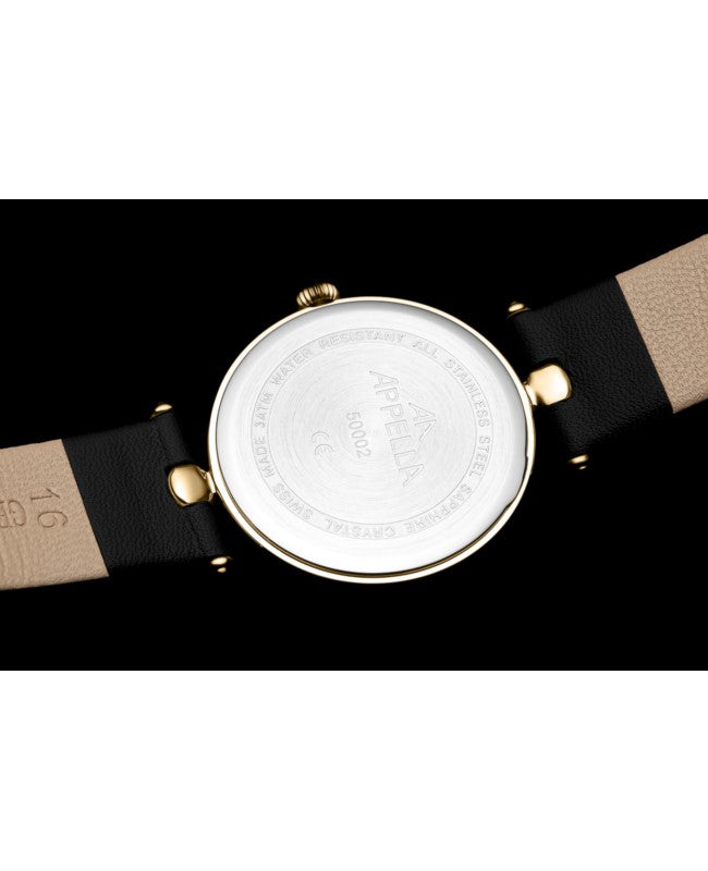 Ceas Appella, L50002.1243DQ, 31 mm, gold, cadran cu diamante (12 pietre)