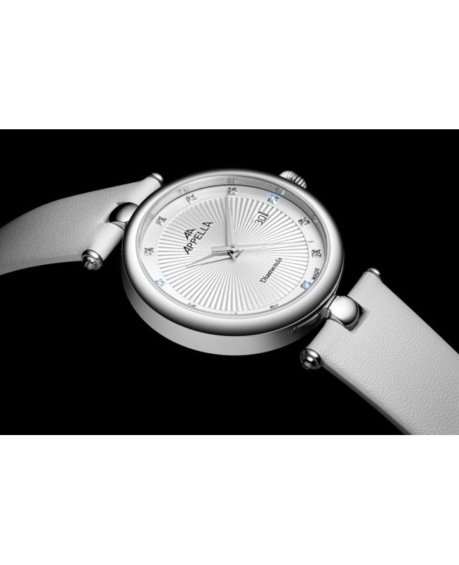 Ceas Appella, L50002.5G43DQ, 31 mm, silver, cadran cu diamante (12 pietre)