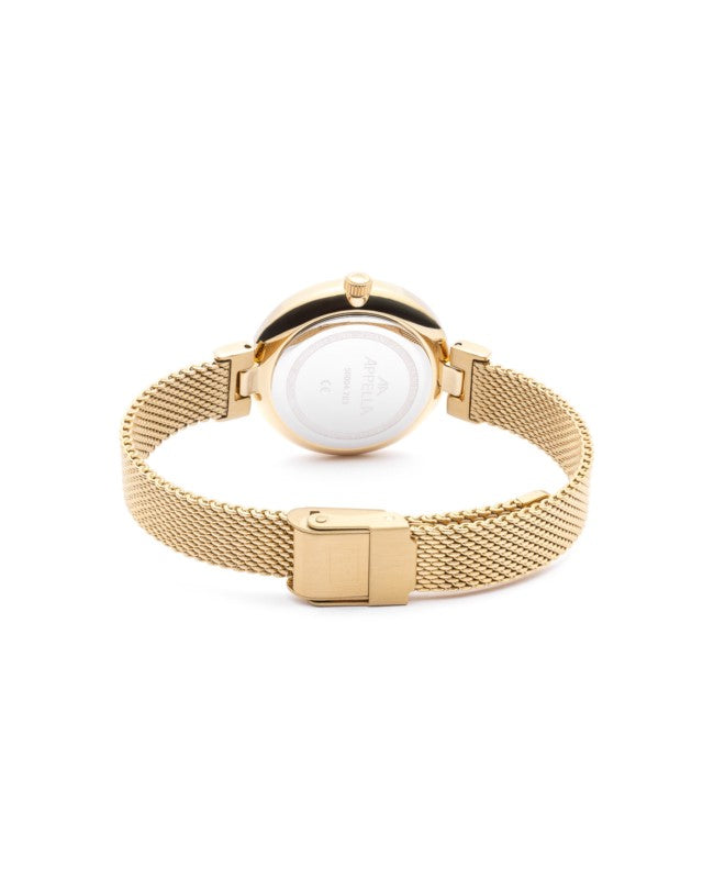 Ceas Appella, L50004.1171DQ, 30 mm, gold, cadran cu diamante (6 pietre)