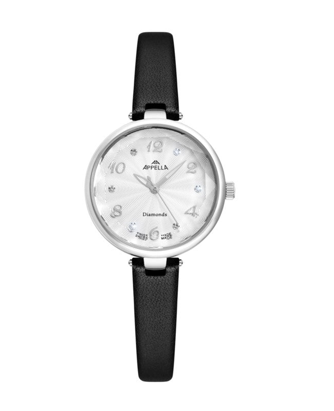 Ceas Appella, L50004.5273DQ, 30 mm, silver, cadran cu diamante (6 pietre)