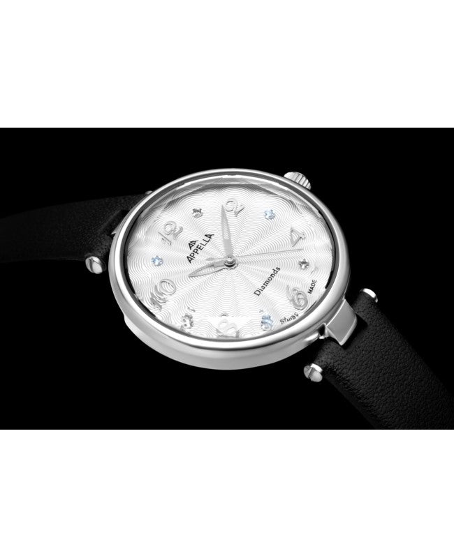 Ceas Appella, L50004.5273DQ, 30 mm, silver, cadran cu diamante (6 pietre)
