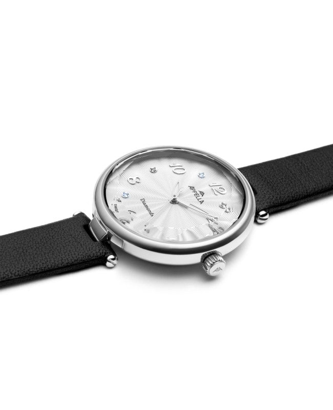 Ceas Appella, L50004.5273DQ, 30 mm, silver, cadran cu diamante (6 pietre)