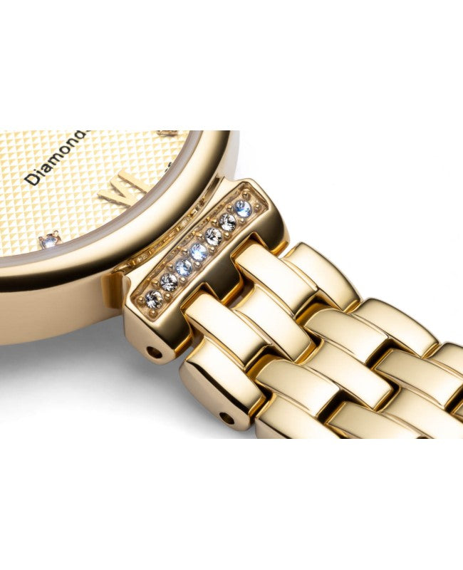 Ceas Appella, L50006.1181DQ, 30 mm, gold, cadran cu diamante (6 pietre)
