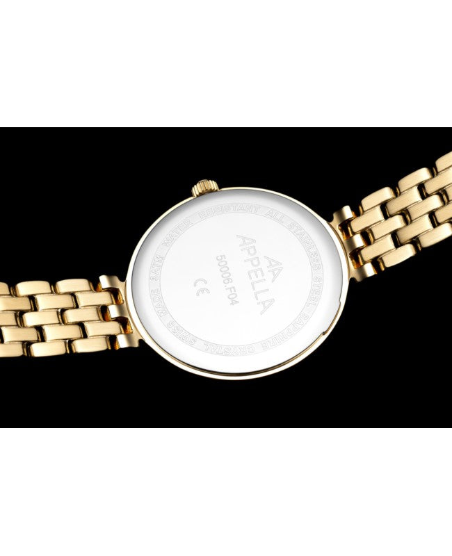 Ceas Appella, L50006.1181DQ, 30 mm, gold, cadran cu diamante (6 pietre)