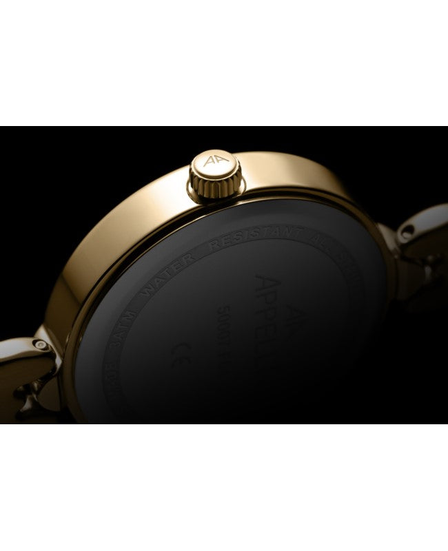 Ceas Appella, L50007.1183DQ, 28 mm, gold, cadran cu diamante (8 pietre)