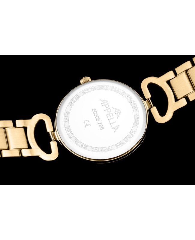 Ceas Appella, L50008.1191DQ, 31 mm, gold, cadran cu diamante (4 pietre)