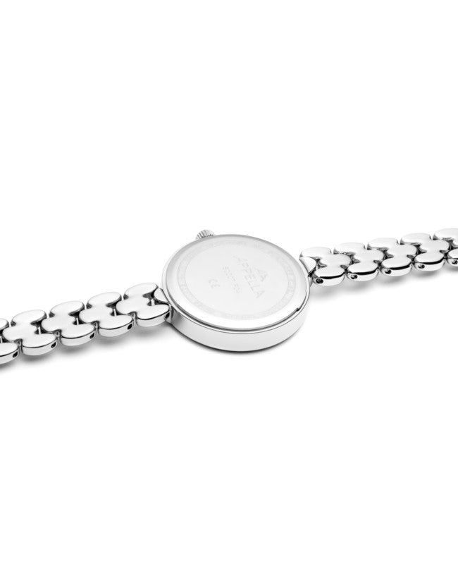 Ceas Appella, L50007.5187DQ, 28 mm, silver, cadran cu diamante (8 pietre)